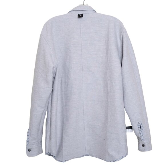 Vissla Flannel Shirt Snap Button Reversible Burshed Cotton Gray Blue XL - Picture 5 of 16